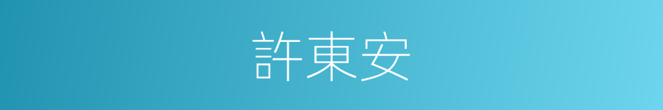 許東安的意思