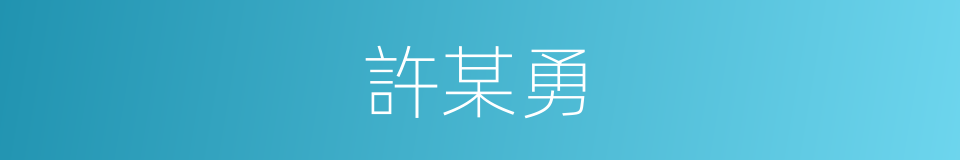 許某勇的同義詞