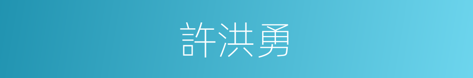 許洪勇的同義詞