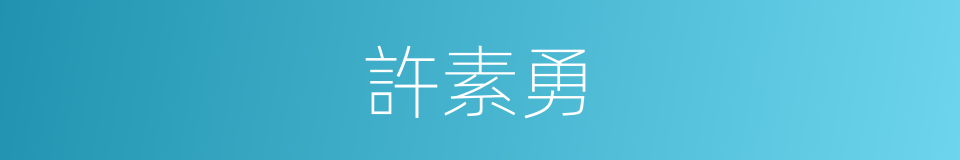 許素勇的同義詞