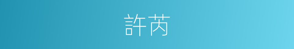 許芮的同義詞