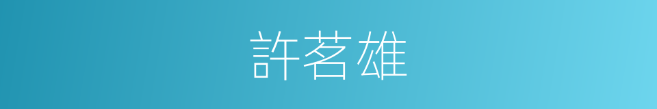 許茗雄的同義詞