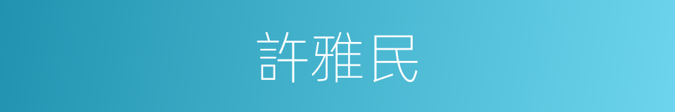 許雅民的同義詞