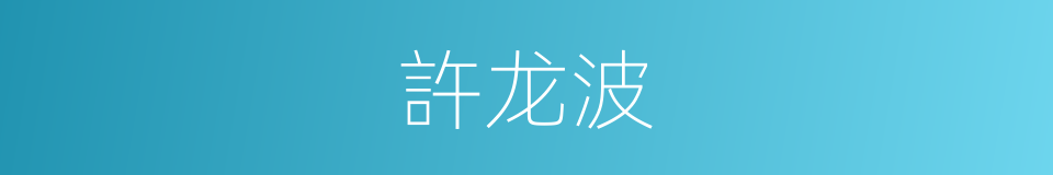 許龙波的同義詞