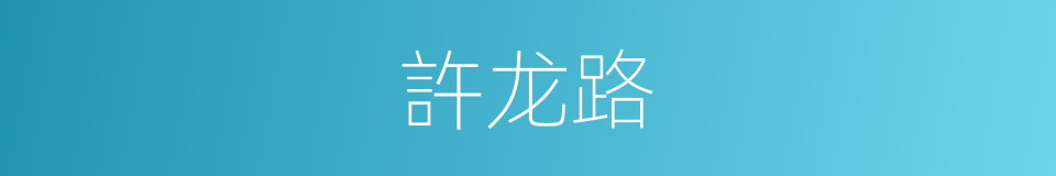 許龙路的同義詞
