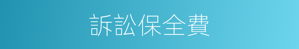 訴訟保全費的同義詞