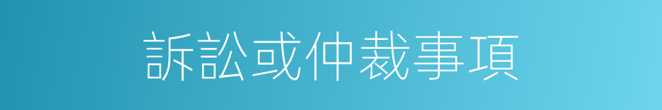 訴訟或仲裁事項的同義詞