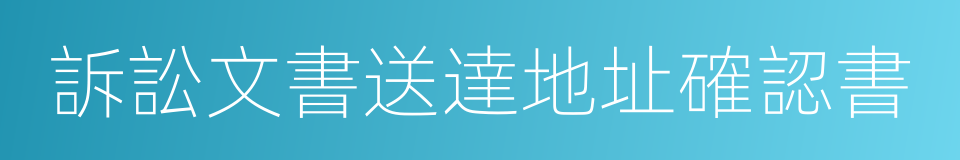 訴訟文書送達地址確認書的同義詞