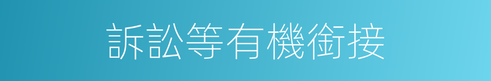 訴訟等有機銜接的同義詞