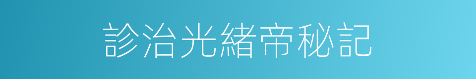 診治光緒帝秘記的同義詞