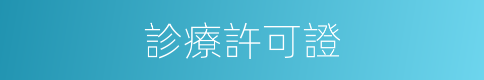 診療許可證的同義詞
