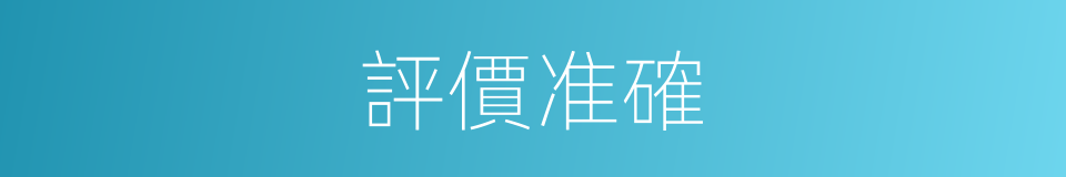 評價准確的同義詞