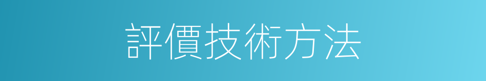 評價技術方法的同義詞