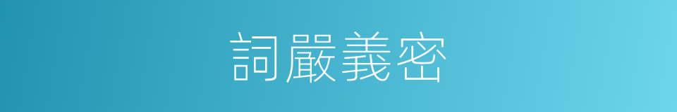 詞嚴義密的意思
