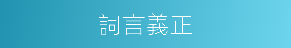 詞言義正的同義詞