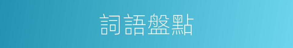 詞語盤點的同義詞