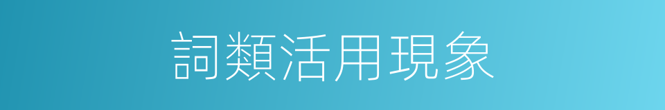 詞類活用現象的同義詞