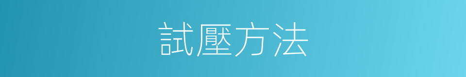 試壓方法的同義詞