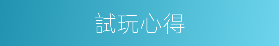 試玩心得的同義詞