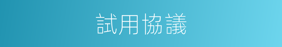 試用協議的同義詞