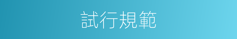 試行規範的同義詞