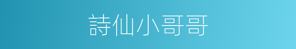 詩仙小哥哥的同義詞