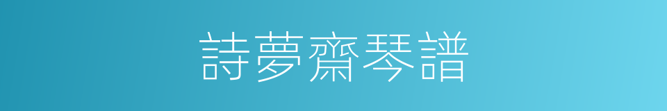 詩夢齋琴譜的同義詞
