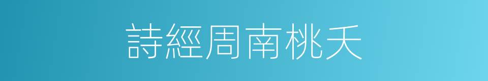 詩經周南桃夭的同義詞
