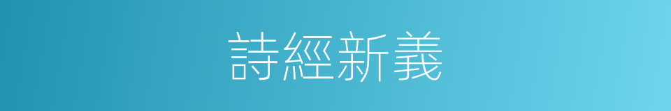詩經新義的同義詞