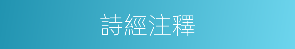 詩經注釋的意思