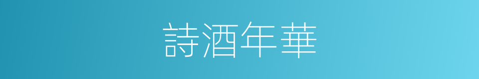詩酒年華的同義詞
