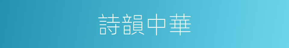 詩韻中華的同義詞