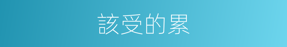 該受的累的同義詞