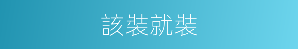 該裝就裝的同義詞