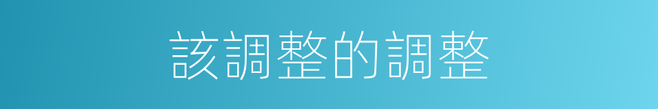 該調整的調整的同義詞