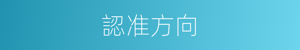 認准方向的同義詞