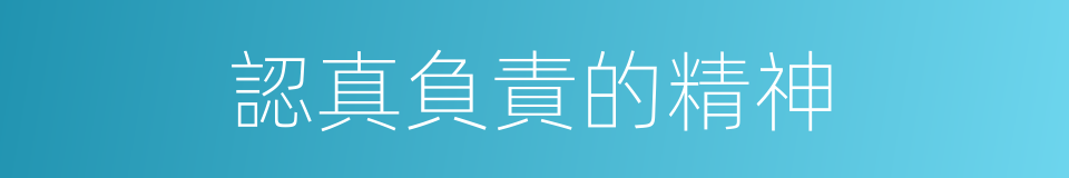 認真負責的精神的同義詞