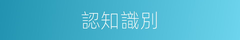 認知識別的同義詞