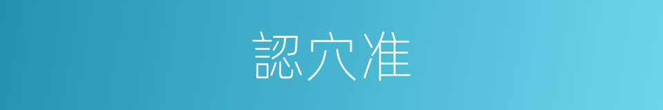 認穴准的同義詞