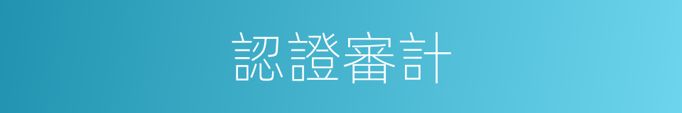 認證審計的同義詞