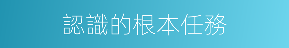 認識的根本任務的同義詞