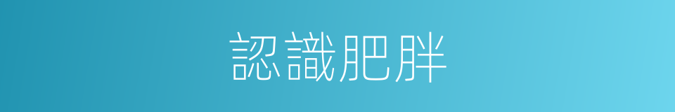 認識肥胖的同義詞