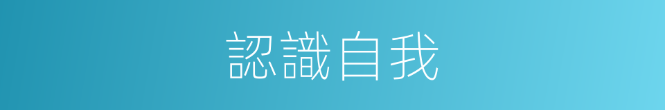 認識自我的同義詞