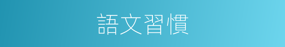 語文習慣的同義詞