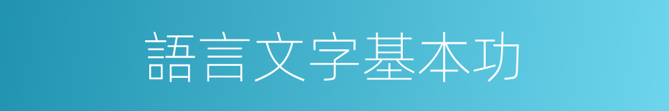 語言文字基本功的同義詞