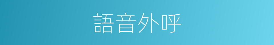 語音外呼的同義詞