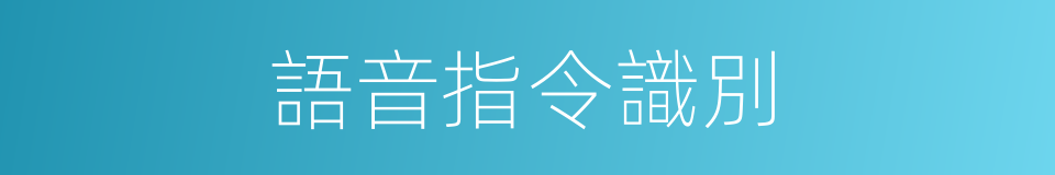 語音指令識別的同義詞