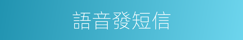 語音發短信的同義詞