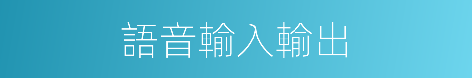 語音輸入輸出的同義詞