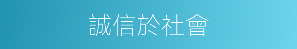 誠信於社會的同義詞